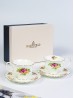 Country Roses 2 Cups & 2 Saucers With Gift Box